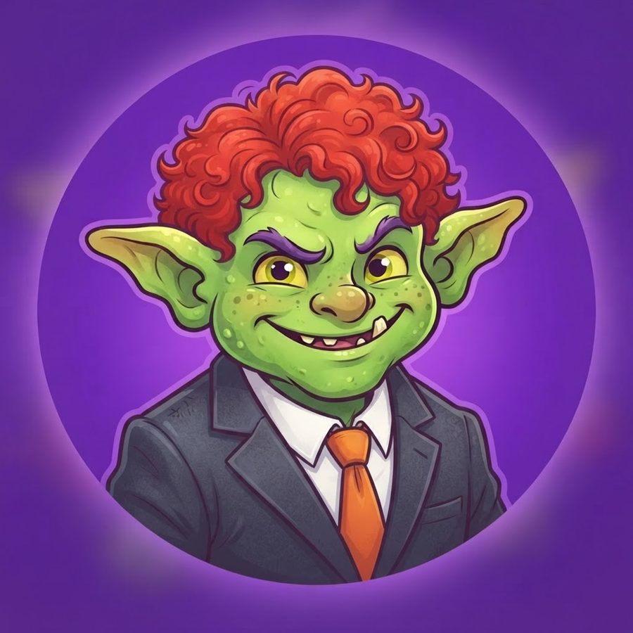 Wobble Goblin in a suit